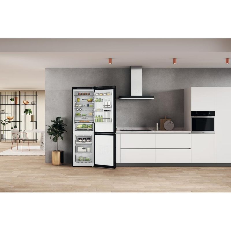 Whirlpool Lodówka z zamrażarką Wolnostojące W7X 94T KS Czarny/inox Dwudrzwiow(y)a Lifestyle frontal open