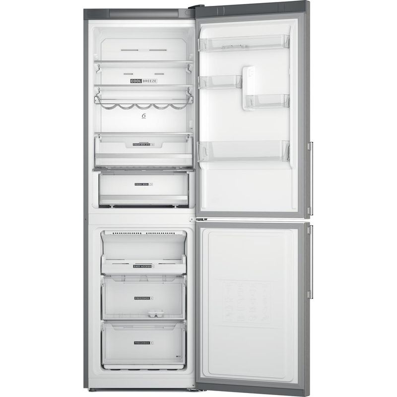 Whirlpool-Lodowka-z-zamrażarką-Wolnostojące-W7X-82O-OX-H-Optic-Inox-Dwudrzwiow-y-a-Frontal-open