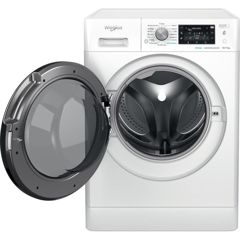 Whirlpool Pralkosuszarka Wolnostojące FFWDD 1076258 BV EU Biel Ładowany od frontu Frontal open