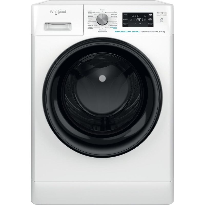 Whirlpool Pralkosuszarka Wolnostojące FFWDB 864349 BV PL Biel Ładowany od frontu Frontal