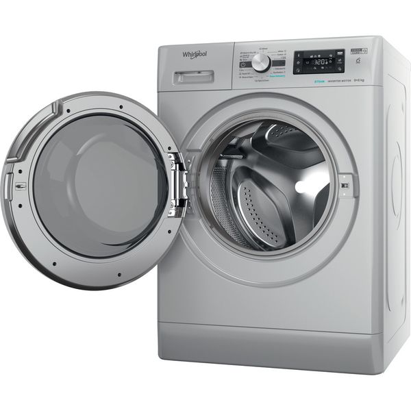 Whirlpool-Pralkosuszarka-Wolnostojące-FFWDB-964369-SBSV-EE-Srebrny-Ładowany-od-frontu-Perspective-open