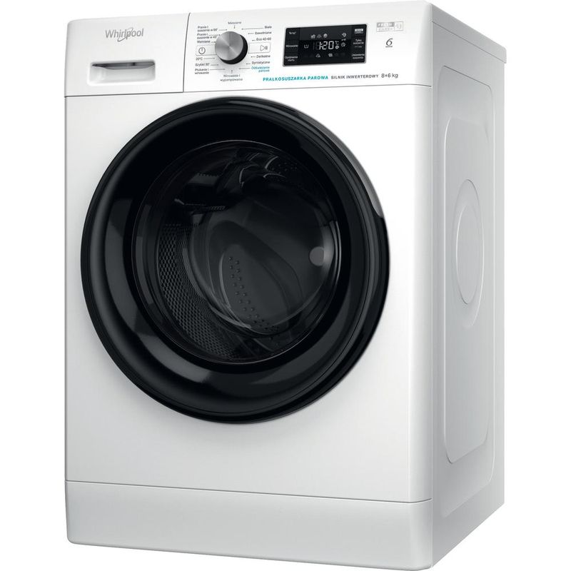 Whirlpool Pralkosuszarka Wolnostojące FFWDB 864349 BV PL Biel Ładowany od frontu Perspective