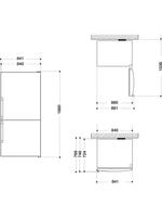 Whirlpool Lodówka z zamrażarką Wolnostojące W84BE 72 X 2 Inox Dwudrzwiow(y)a Technical drawing