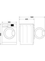 Whirlpool Pralka Wolnostojące FFB 10469 BV EE Biel Ładowany od frontu A Technical drawing