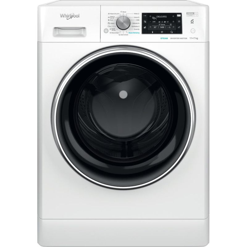 Whirlpool Pralkosuszarka Wolnostojące FFWDD 1176258 BCV EE Biel Ładowany od frontu Frontal