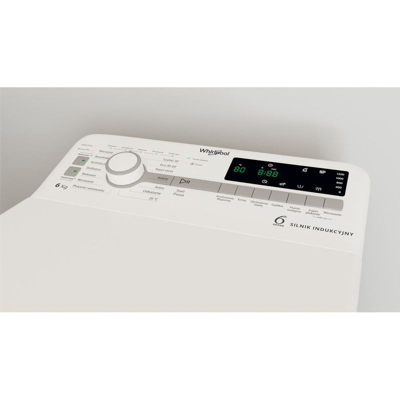 Whirlpool Pralka Wolnostojące TDLR 6241BS PL/N Biel Ładowana od góry C Lifestyle control panel