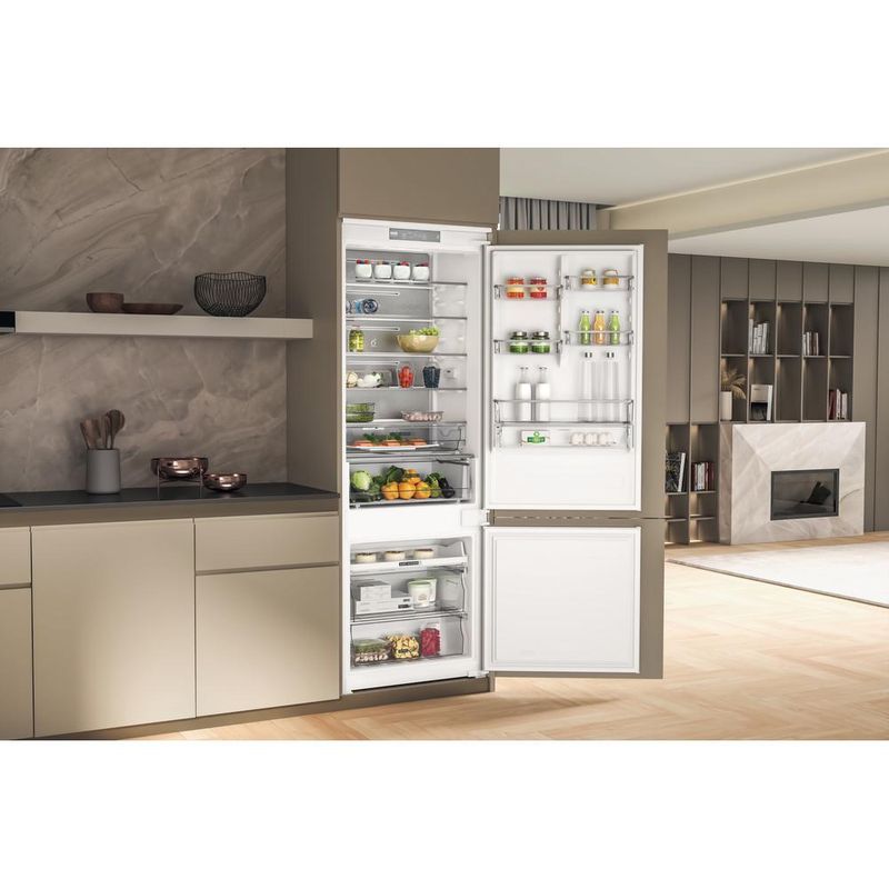 Whirlpool Lodówka z zamrażarką Do zabudowy WH SP70 T121 Biel Dwudrzwiow(y)a Lifestyle perspective open