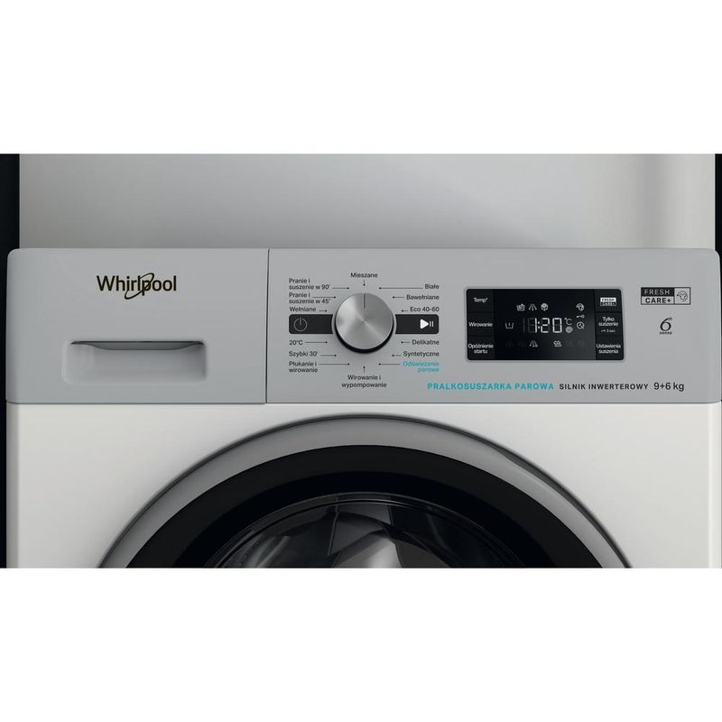 Whirlpool Pralkosuszarka Wolnostojące FFWDB 964369 WSBSV PL Biel Ładowany od frontu Control panel