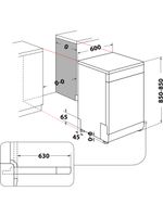 Whirlpool Zmywarka Wolnostojące W7F HS51 X Wolnostojące B Technical drawing