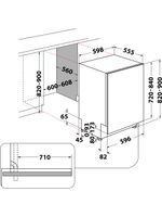 Whirlpool Zmywarka Do zabudowy W7I HF60 TUS Zintegrowane A Technical drawing