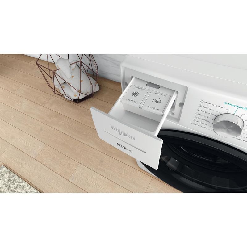 Whirlpool Pralka Wolnostojące W8 W946WB EE Biel Ładowany od frontu A Drawer