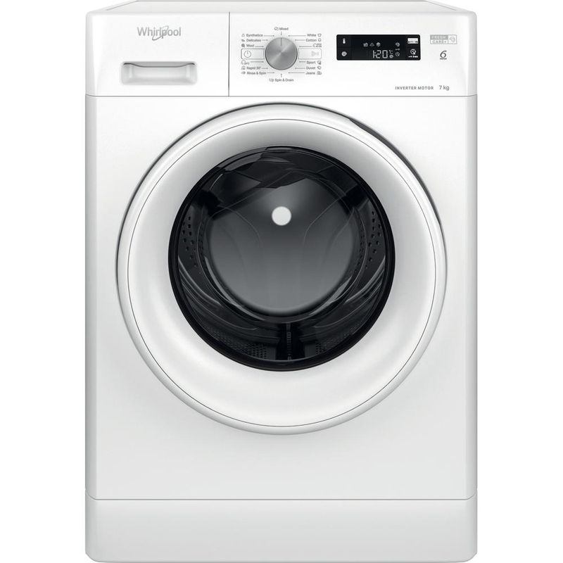 Whirlpool Pralka Wolnostojące FFS 7458 W EE Biel Ładowany od frontu B Frontal