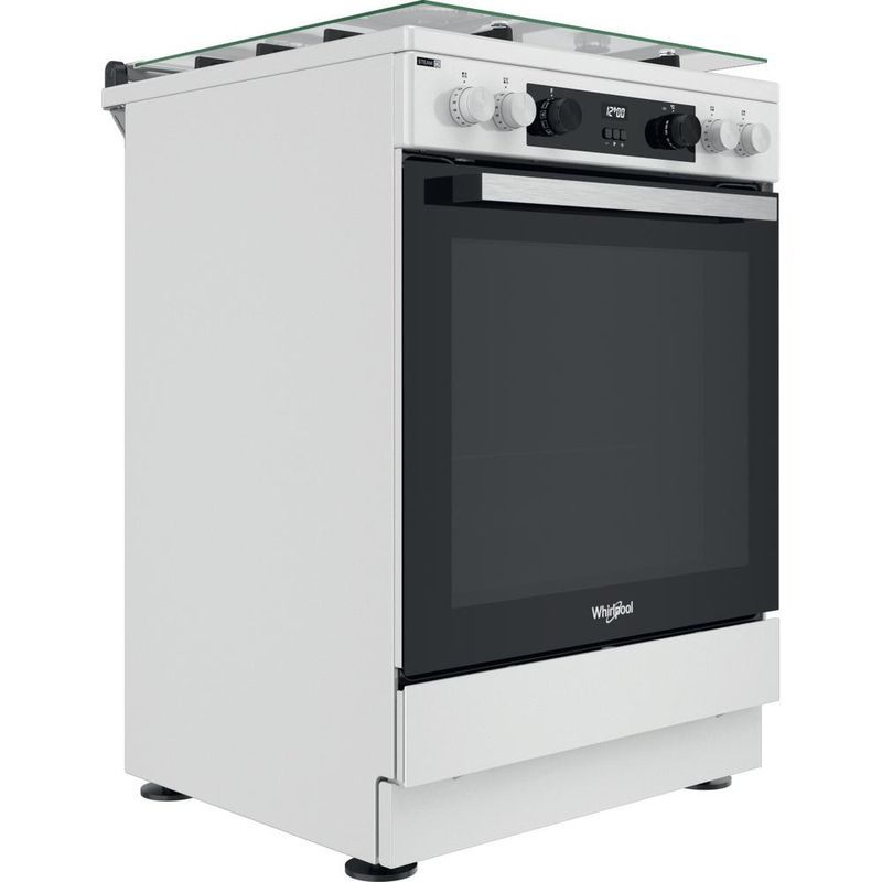 Whirlpool Kuchenka WS68G8CHW/E Biel Gazowy Perspective