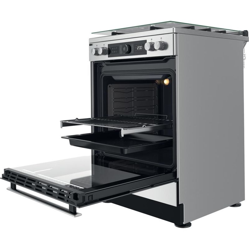 Whirlpool Kuchenka WS68G8ACXT/E Inox Gazowy Perspective open