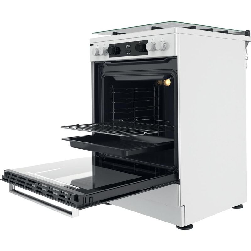 Whirlpool Kuchenka WS68G8CHW/E Biel Gazowy Perspective open