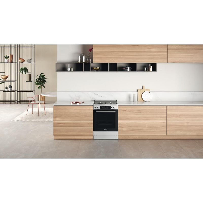 Whirlpool Kuchenka WS68G8CHW/E Biel Gazowy Lifestyle frontal