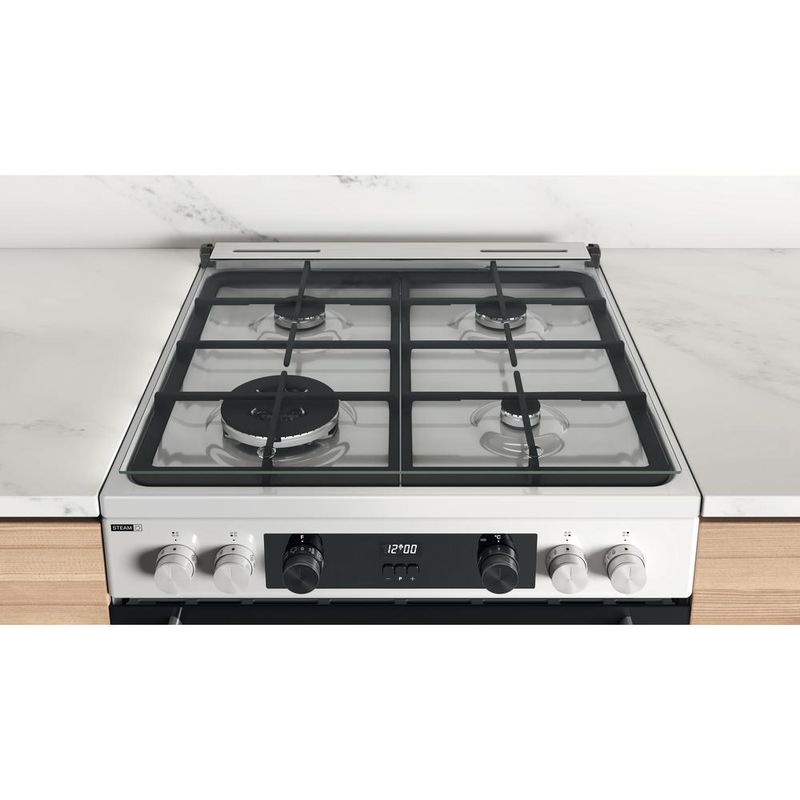 Whirlpool Kuchenka WS68G8CHW/E Biel Gazowy Lifestyle detail