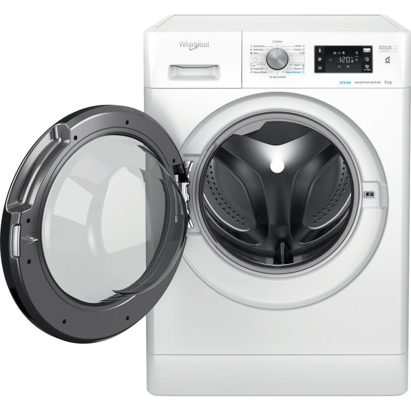 Whirlpool Pralka Wolnostojące FFB 8458 BV EE Biel Ładowany od frontu B Frontal open