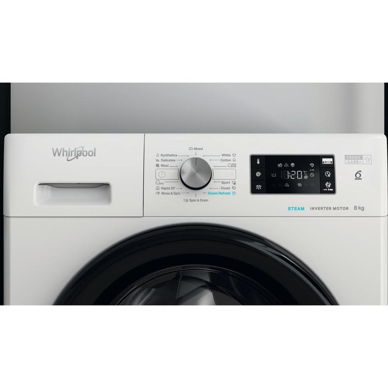 Whirlpool Pralka Wolnostojące FFB 8458 BV EE Biel Ładowany od frontu B Lifestyle control panel