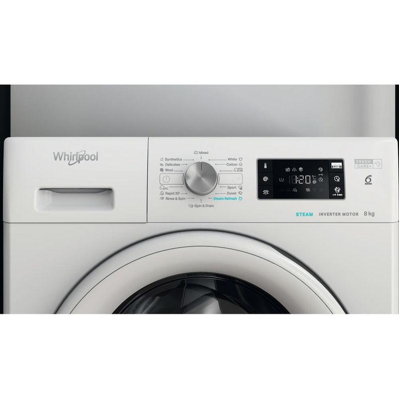 Whirlpool Pralka Wolnostojące FFB 8258 WV EE Biel Ładowany od frontu B Lifestyle control panel