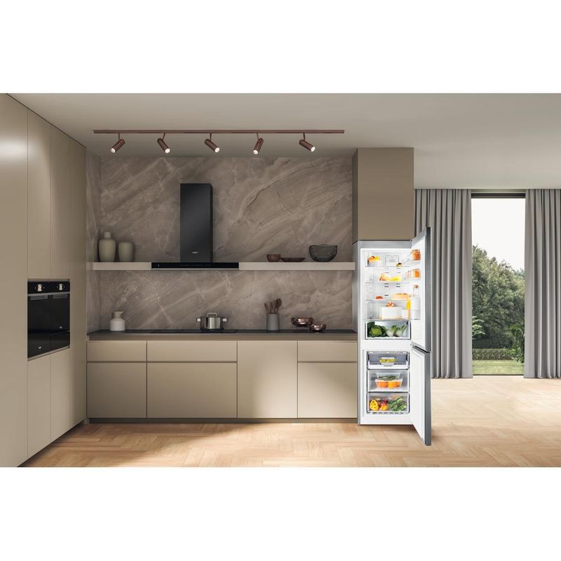 Whirlpool Lodówka z zamrażarką Wolnostojące WFNF 82E OX Optic Inox Dwudrzwiow(y)a Lifestyle frontal open