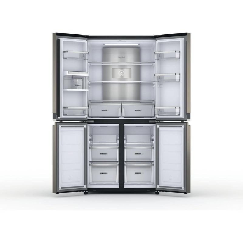Whirlpool-Side-by-Side-Wolnostojące-WQ9-U2BL-EF-Czarny-inox-Frontal-open
