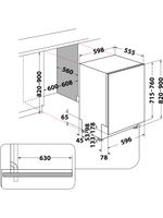 Whirlpool Zmywarka Do zabudowy WH7IPA15BM6L0 Zintegrowane A Technical drawing