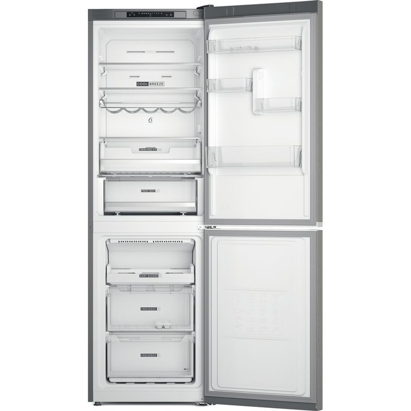 Whirlpool-Lodowka-z-zamrażarką-Wolnostojące-W7X-83A-OX-Optic-Inox-Dwudrzwiow-y-a-Frontal-open