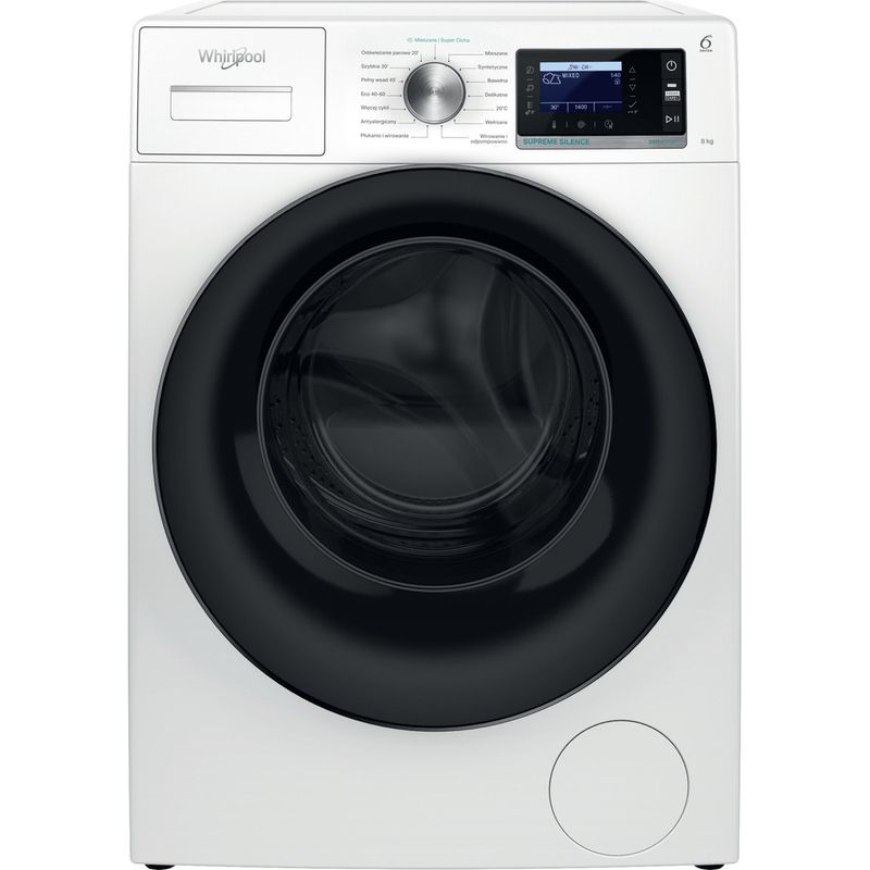 Whirlpool Pralka Wolnostojące W6 88 SILENCE PL Biel Ładowany od frontu A Frontal