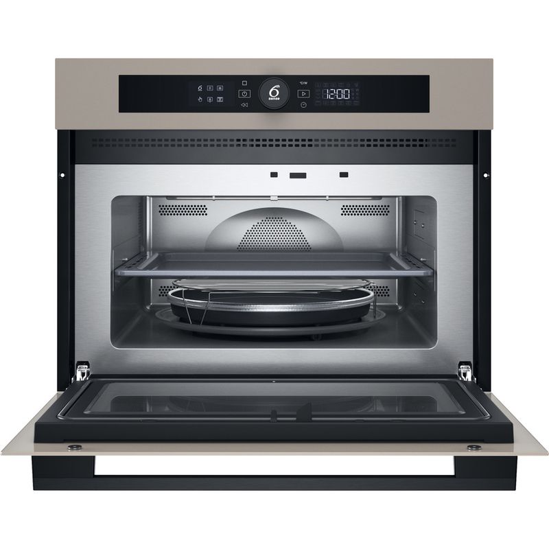 Whirlpool-Mikrofalowka-Do-zabudowy-WMW57DHME-Urban-beige-Elektroniczny-40-MW-Combi-900-Frontal-open
