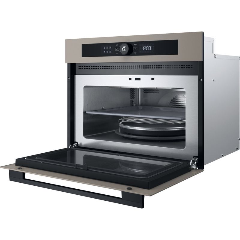 Whirlpool-Mikrofalowka-Do-zabudowy-WMW57DHME-Urban-beige-Elektroniczny-40-MW-Combi-900-Perspective-open