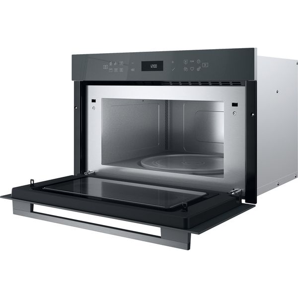 Whirlpool Mikrofalówka Do zabudowy WMD7O4TSG Stardust grey glossy Elektroniczny 31 MW + Grill 1000 Perspective open