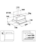 Whirlpool-Okap-Do-zabudowy-WSK64FLSX-Inox-Do-zabudowy-Mechaniczny-Technical-drawing