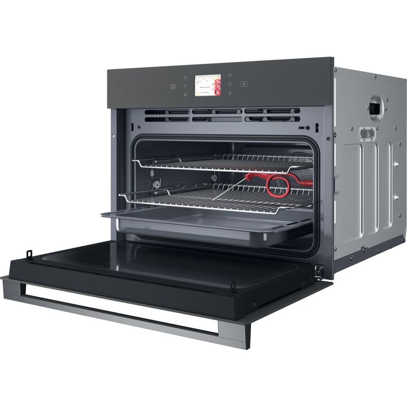 Whirlpool-Mikrofalowka-Do-zabudowy-WCW11O7FHTSSM-Stardust-grey-matte-Elektroniczny-53-MW-Combi-950-Perspective-open