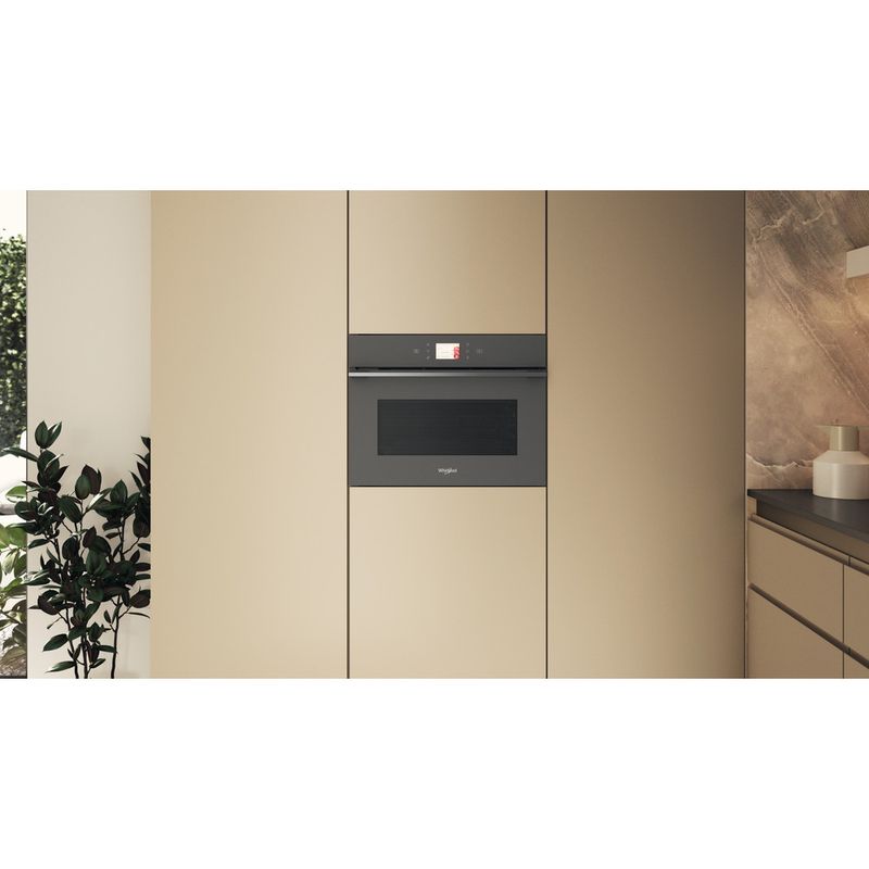 Whirlpool-Mikrofalowka-Do-zabudowy-WCW11O7FHTSSM-Stardust-grey-matte-Elektroniczny-53-MW-Combi-950-Lifestyle-frontal