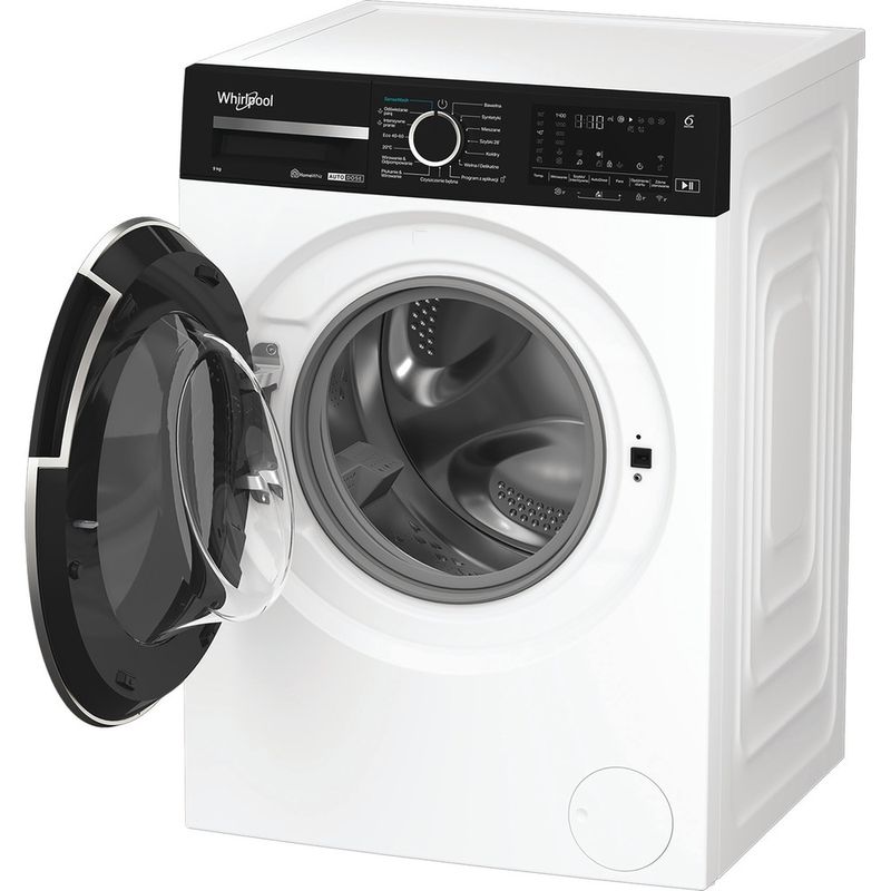 Whirlpool-Pralka-Wolnostojące-MXWM-911W-ADS-PL-Biel-Ładowany-od-frontu-A-Perspective-open