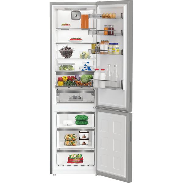 Whirlpool Lodówka z zamrażarką Wolnostojące WPC 82I XP2 Srebrny Dwudrzwiow(y)a Lifestyle frontal open