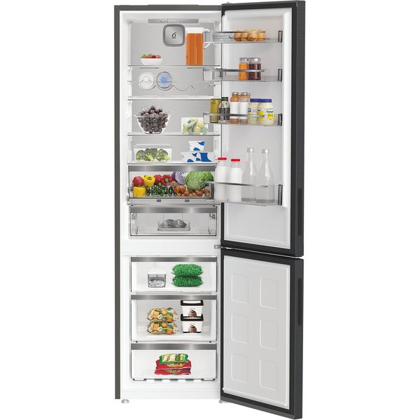 Whirlpool Lodówka z zamrażarką Wolnostojące WPC 95I  XBR Ciemny szary Dwudrzwiow(y)a Lifestyle frontal open