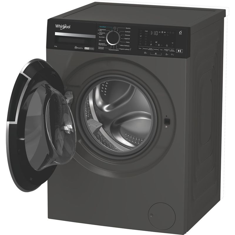 Whirlpool-Pralka-Wolnostojące-MXWM-07G-ADS-PL-Szary-Manhattan-Ładowany-od-frontu-A-Perspective-open