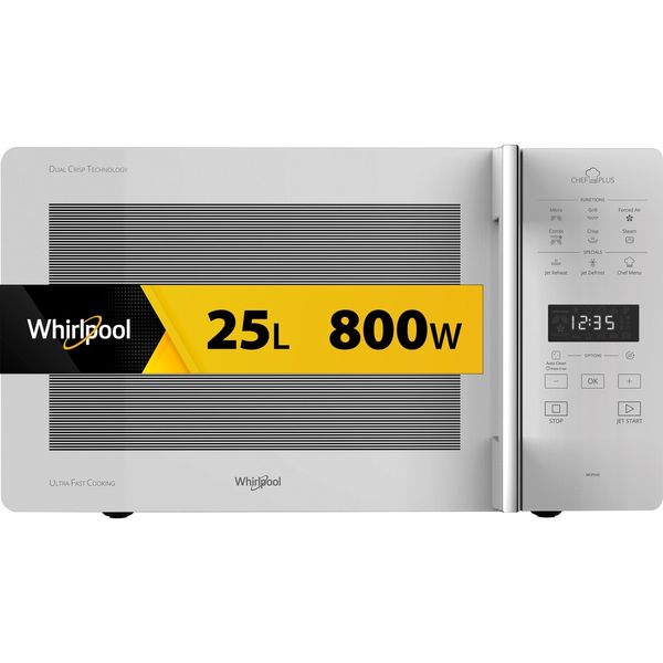 Whirlpool-Mikrofalowka-Wolnostojące-MCP-349-WH-Biel-Elektroniczny-25-MW-Combi-800-Frontal