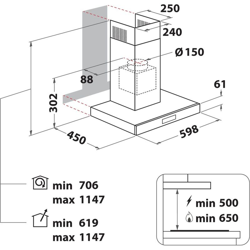 Whirlpool-Okap-Do-zabudowy-AKR-558-3-IX-Inox-Kominowy-Mechaniczny-Technical-drawing