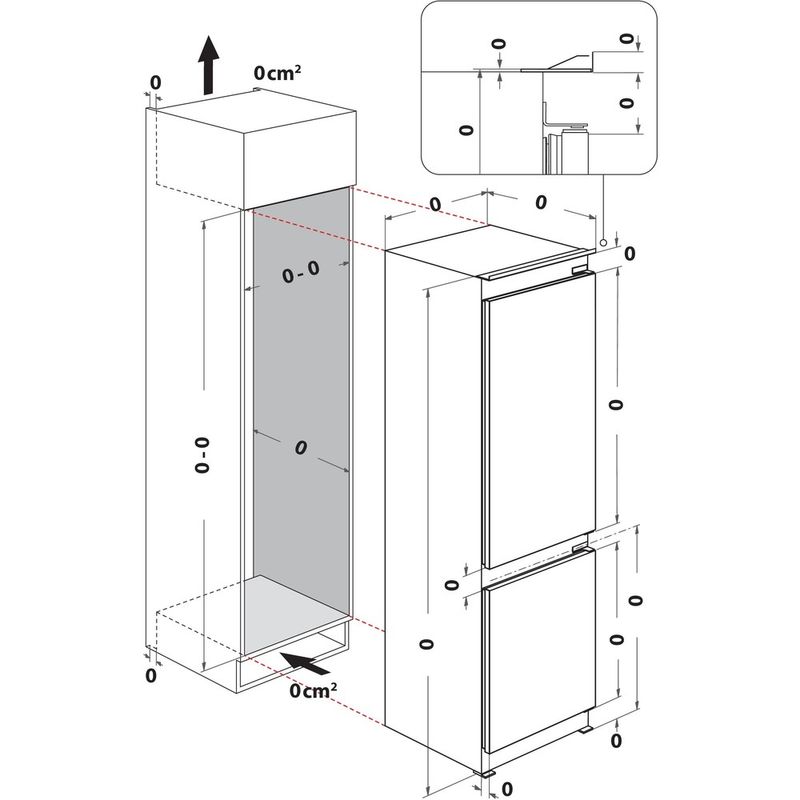 Whirlpool-Lodowka-z-zamrażarką-Do-zabudowy-WHK2-5294-B7E1-White---ARC-P1-Dwudrzwiow-y-a-Technical-drawing