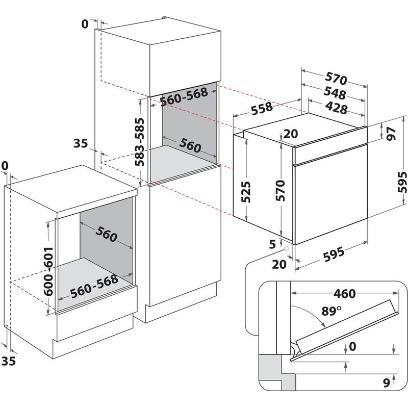 Whirlpool-Piekarnik-Do-zabudowy-OMR58HU1FB-Elektryczny-A--Technical-drawing