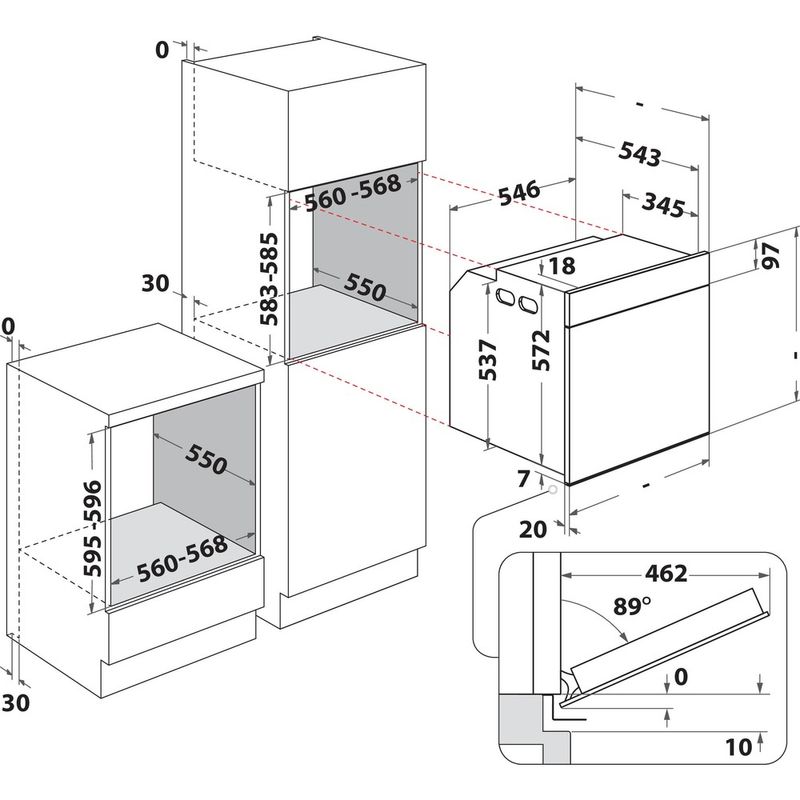 Whirlpool-Piekarnik-Do-zabudowy-WOI7L8HT1SBA-Elektryczny-A--Technical-drawing