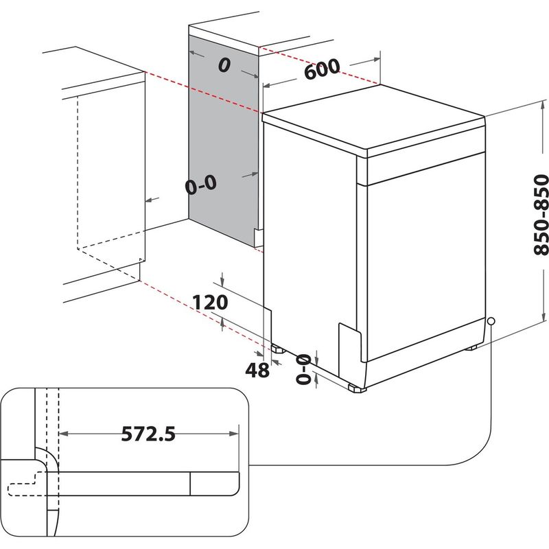 Whirlpool-Zmywarka-Wolnostojące-WH6FTC14B4N6WX-Wolnostojące-C-Technical-drawing
