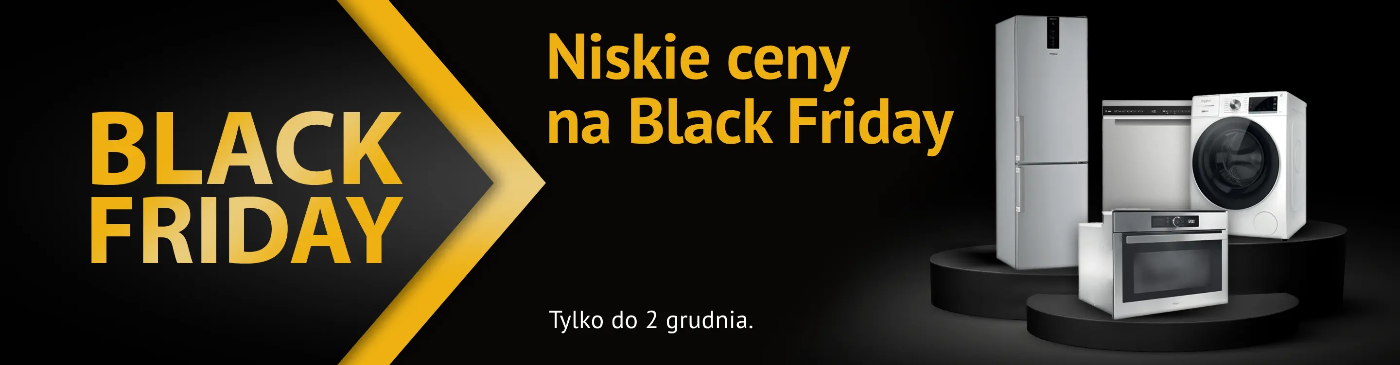 Napis Promocja cenowa na Black Friday na czarno-złotym tle